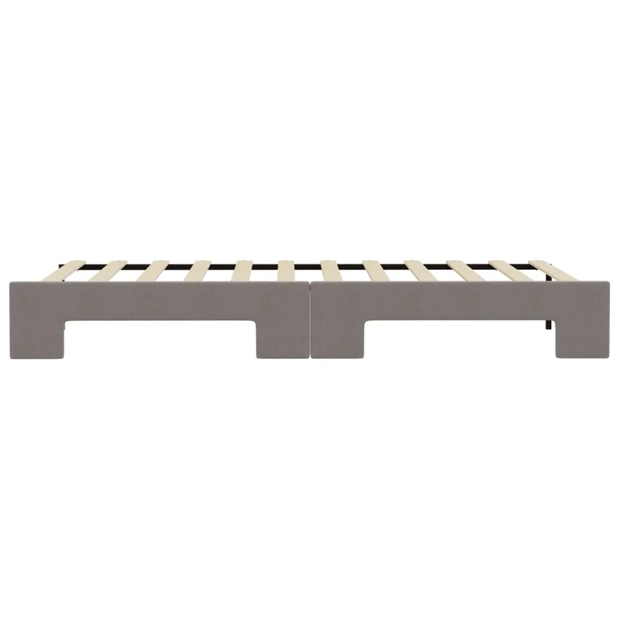 Lit de jour avec lit gigogne taupe 100x200 cm tissu - 9