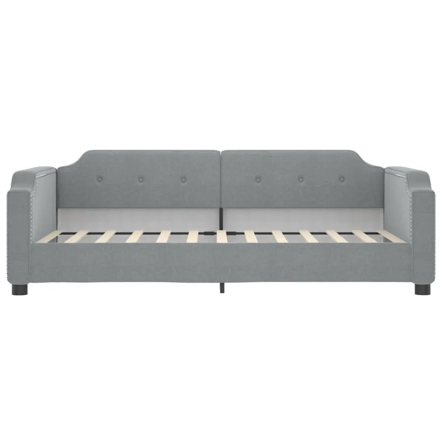 Lit de jour avec matelas gris clair 100x200 cm tissu - 4