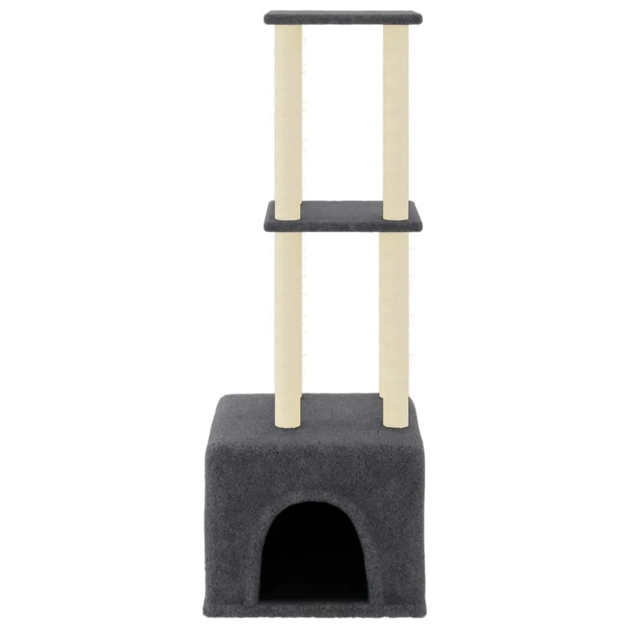 Arbre à chat avec griffoirs en sisal Gris foncé 133,5 cm - 3