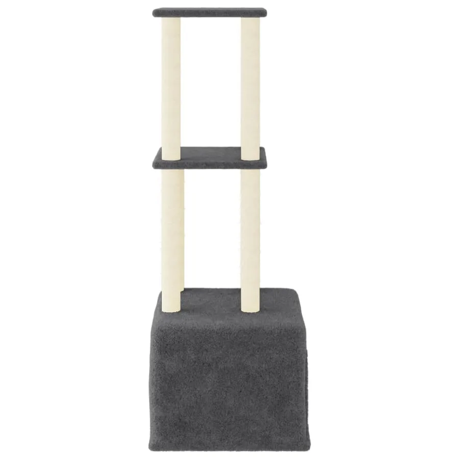Arbre à chat avec griffoirs en sisal Gris foncé 133,5 cm - 4