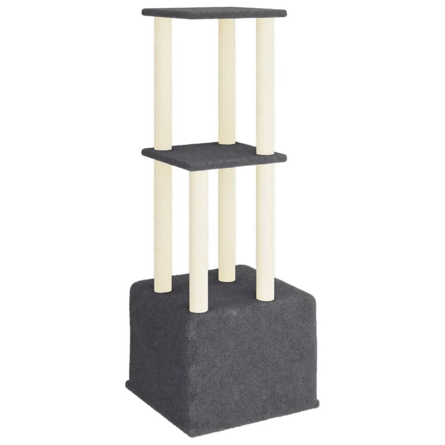 Arbre à chat avec griffoirs en sisal Gris foncé 133,5 cm - 5