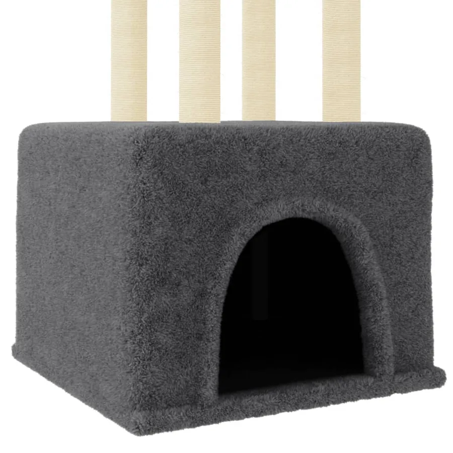 Arbre à chat avec griffoirs en sisal Gris foncé 133,5 cm - 6