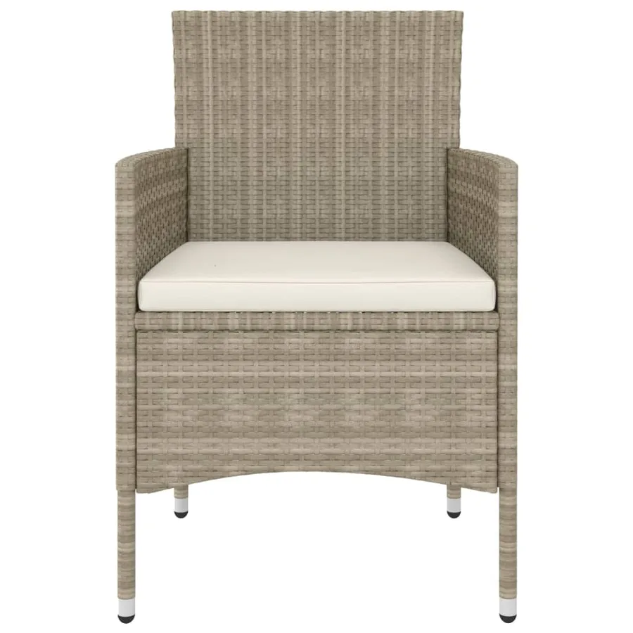 Jeu de chaise et tabouret de jardin 4 pcs Résine tressée Beige - 4
