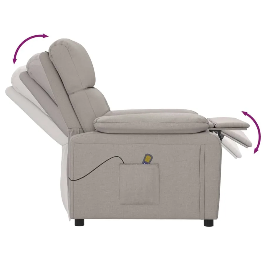 Fauteuil de massage Taupe Tissu - 7