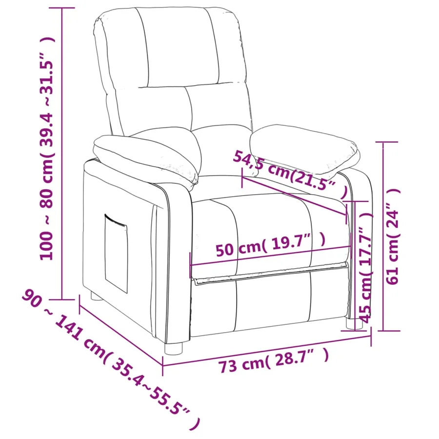Fauteuil inclinable Gris foncé Tissu - 10