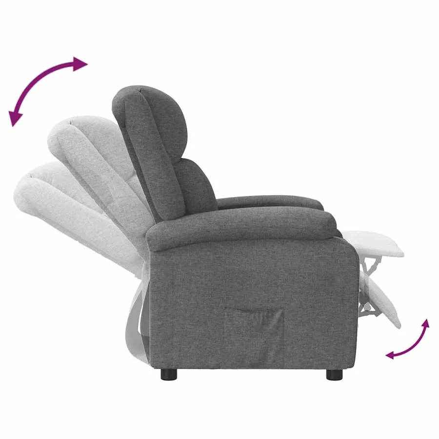 Fauteuil inclinable Gris foncé Tissu - 6