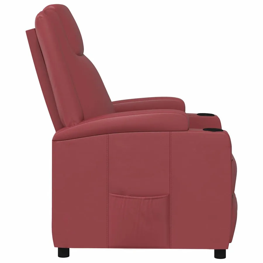 Fauteuil inclinable Rouge bordeaux Similicuir - 4