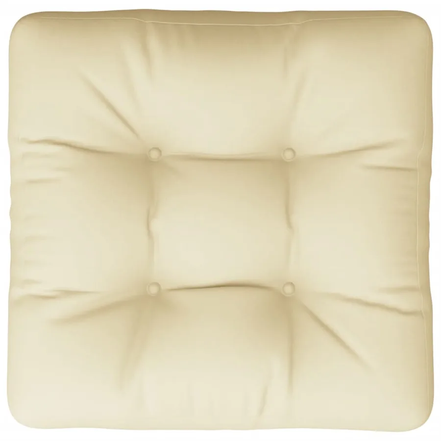 Coussin de palette crème 58x58x10 cm tissu - 6