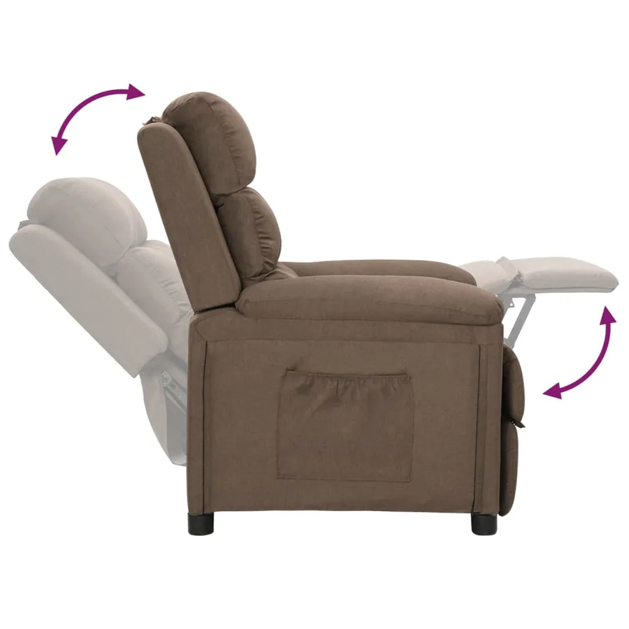 Fauteuil inclinable Taupe Tissu - 6