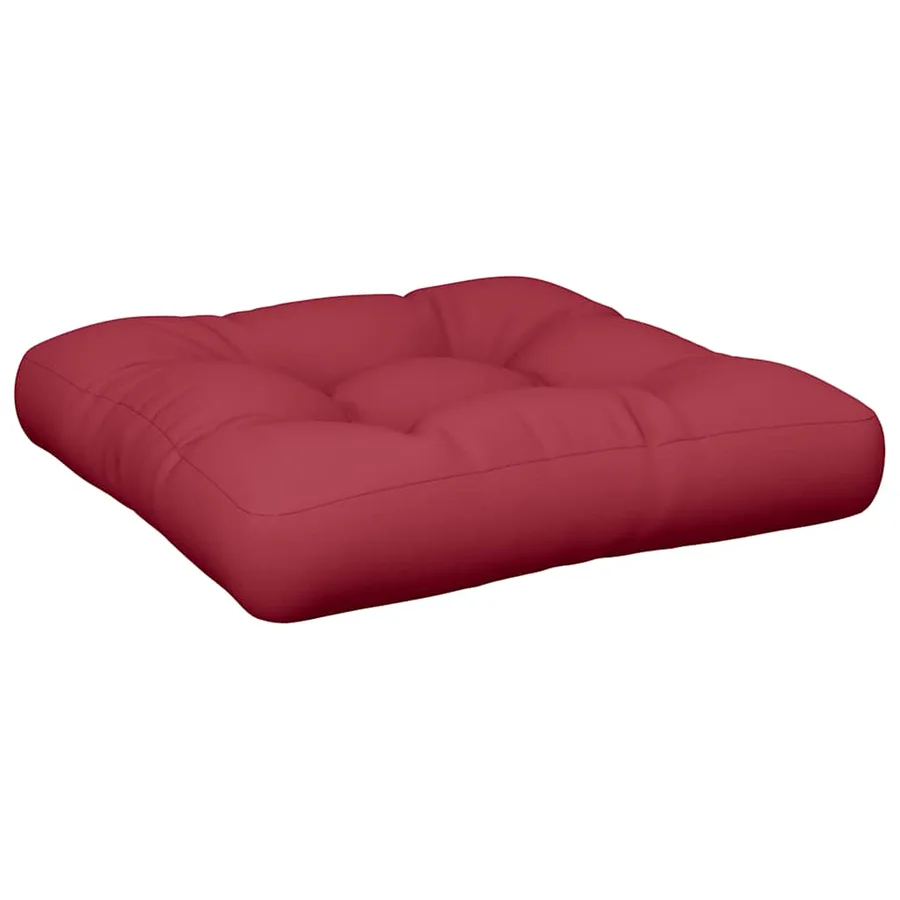 Coussin de palette bordeaux 58x58x10 cm tissu - 2