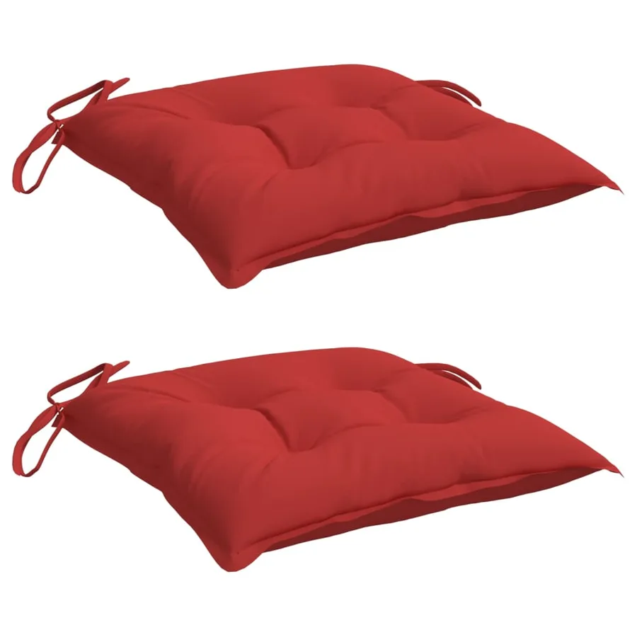 Coussins de palette lot de 2 rouge 50x50x7 cm tissu oxford - 3