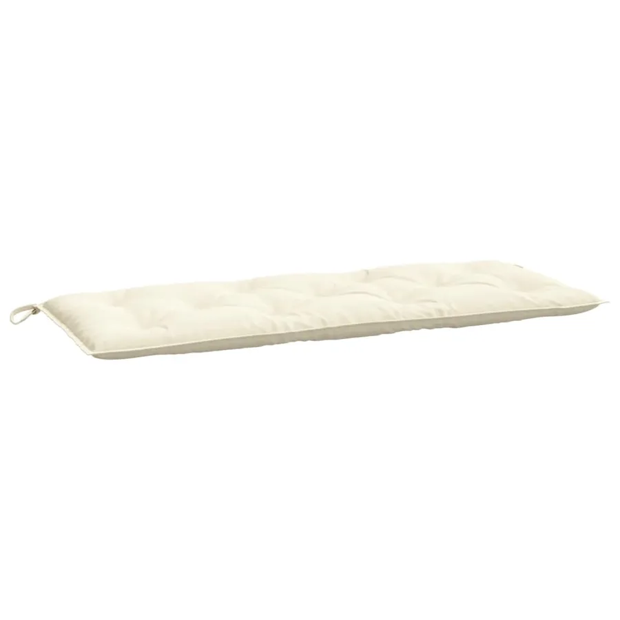 Coussins de banc de jardin lot de 2 blanc crème tissu Oxford - 4
