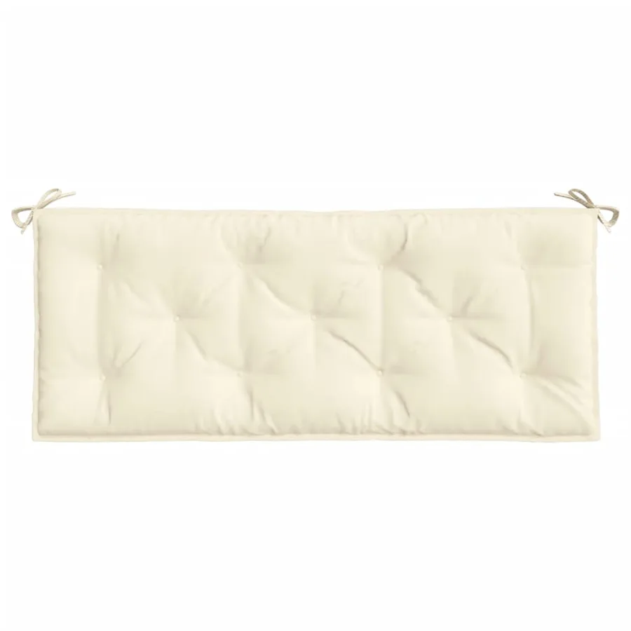 Coussins de banc de jardin lot de 2 blanc crème tissu Oxford - 5
