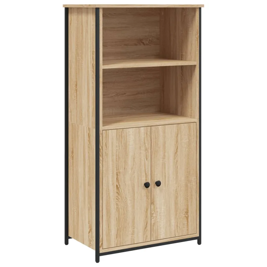 Buffet haut chêne sonoma 62x36x121,5 cm bois d'ingénierie - 2