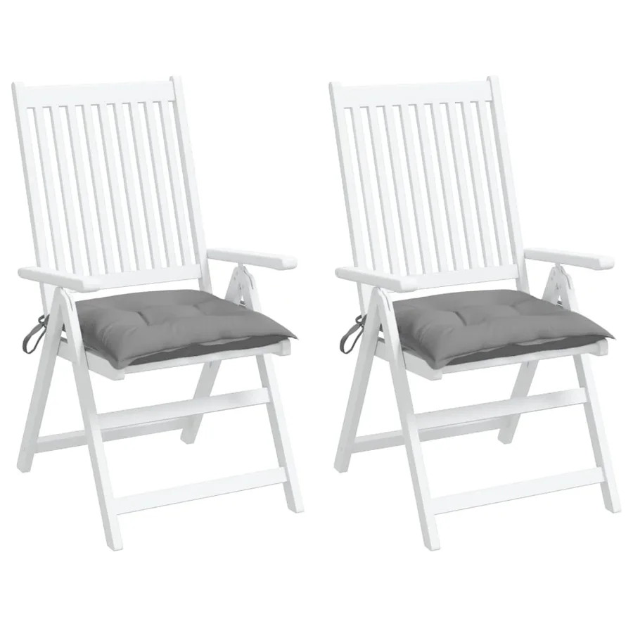 Coussins de chaise lot de 2 gris 50x50x7 cm tissu oxford - 4