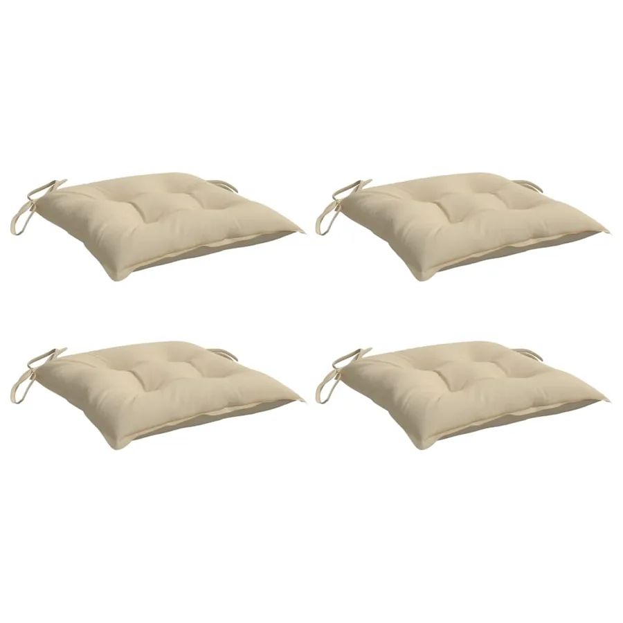 Coussins de chaise lot de 4 beige 40x40x7 cm tissu oxford - 3
