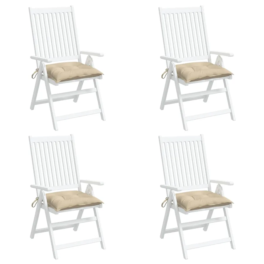 Coussins de chaise lot de 4 beige 40x40x7 cm tissu oxford - 4