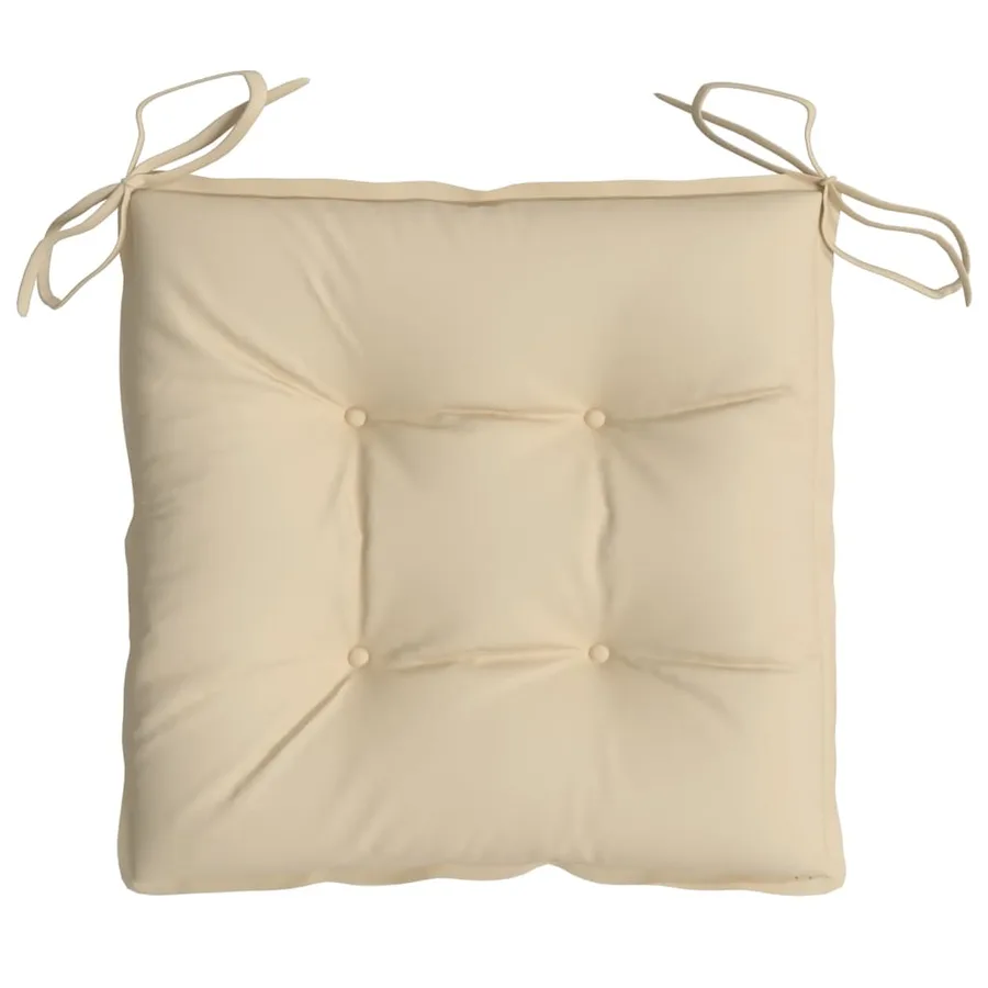 Coussins de chaise lot de 4 beige 40x40x7 cm tissu oxford - 6