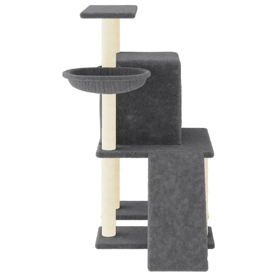 Arbre à chat avec griffoirs en sisal gris foncé 96,5 cm - 4