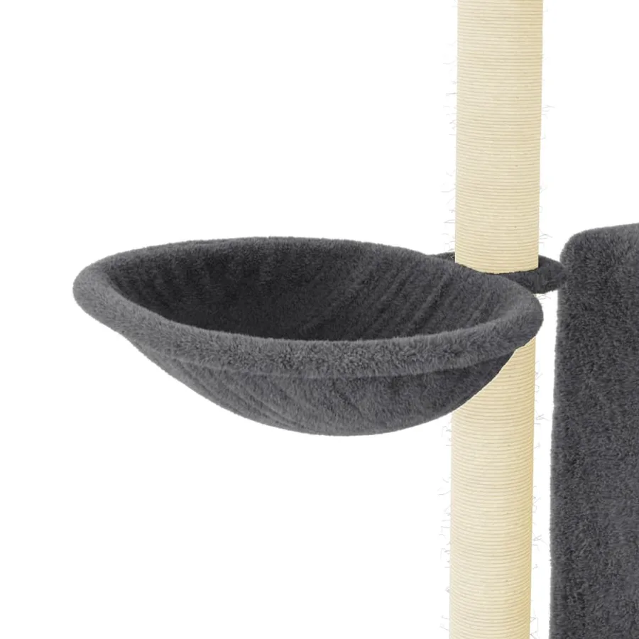 Arbre à chat avec griffoirs en sisal gris foncé 96,5 cm - 7