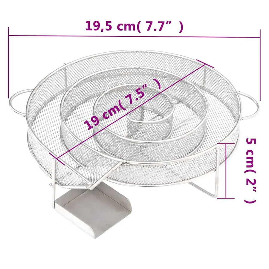 Générateur de fumée froide rond 19,5 cm acier inoxydable - 7