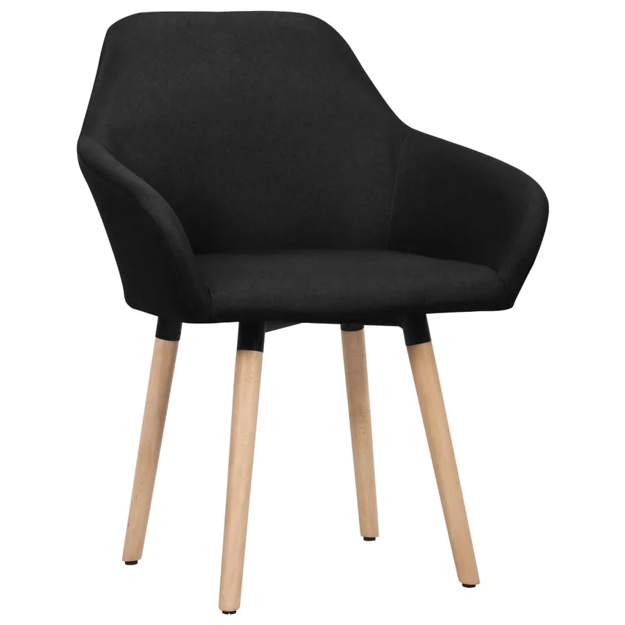 Chaises à manger lot de 2 noir tissu - 2