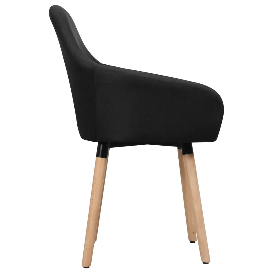Chaises à manger lot de 2 noir tissu - 4