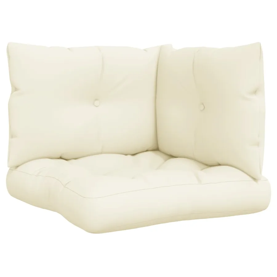 Coussins de palette lot de 3 crème tissu - 2