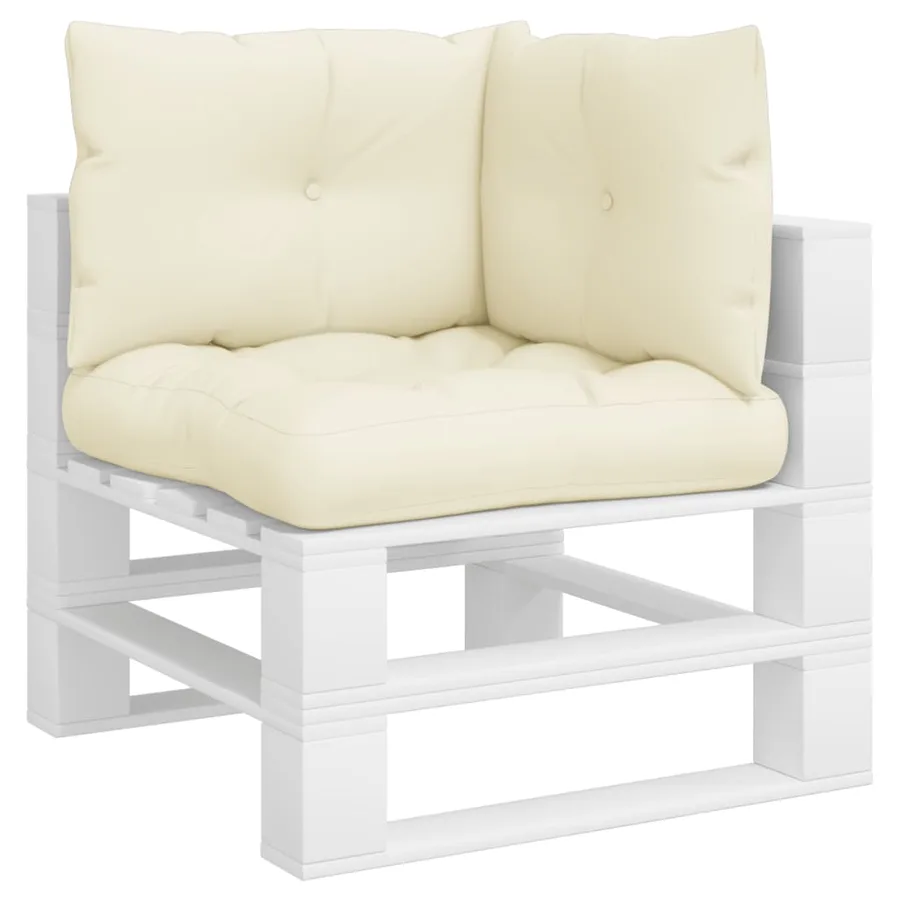 Coussins de palette lot de 3 crème tissu - 3