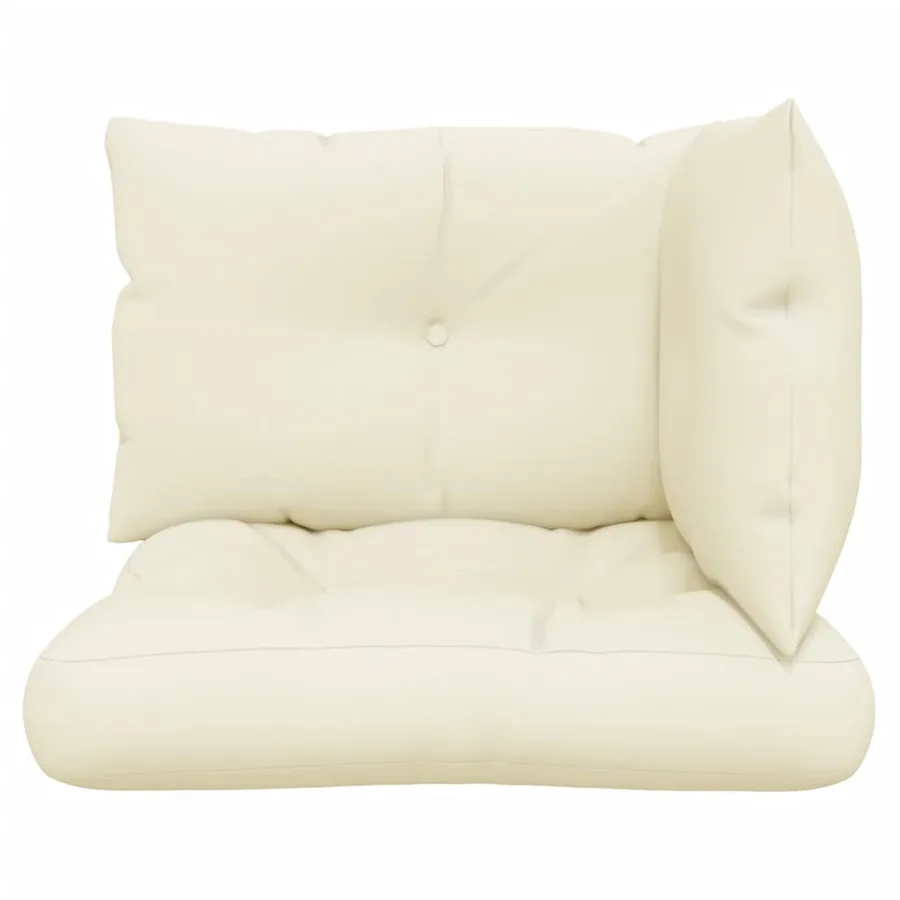 Coussins de palette lot de 3 crème tissu - 7