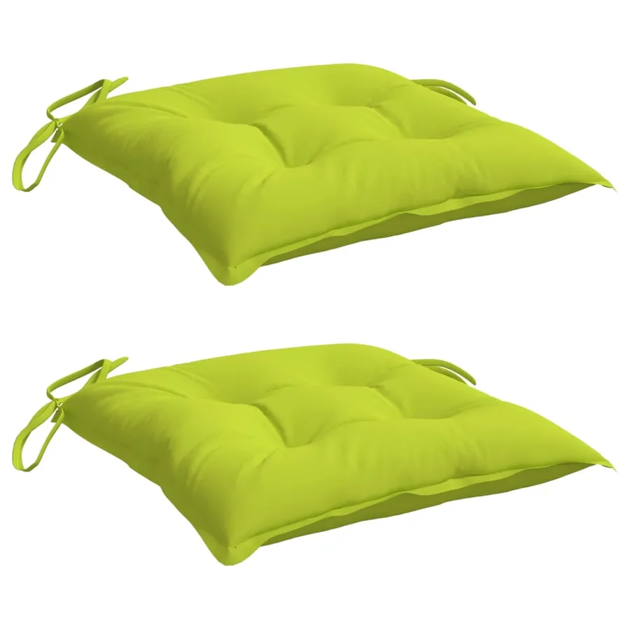 Coussins de chaise lot de 2 vert brillant 40x40x7 cm - 3