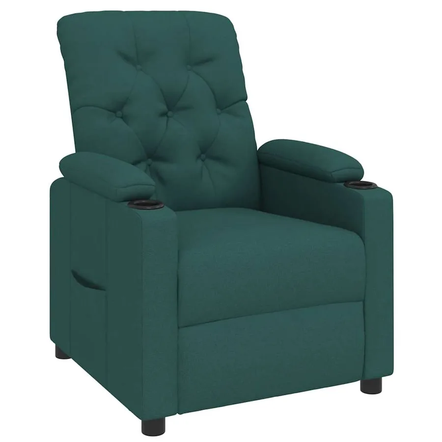 Fauteuil inclinable Vert foncé Tissu - 2