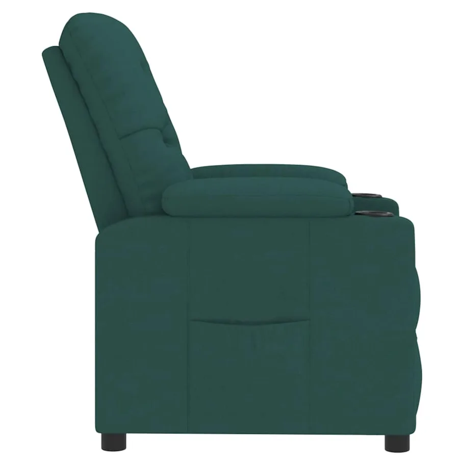 Fauteuil inclinable Vert foncé Tissu - 4