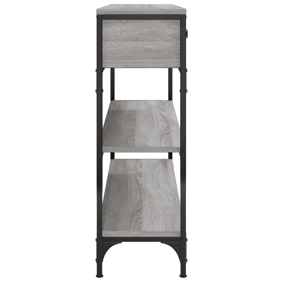Table console sonoma gris 100x25x75 cm bois d'ingénierie - 7