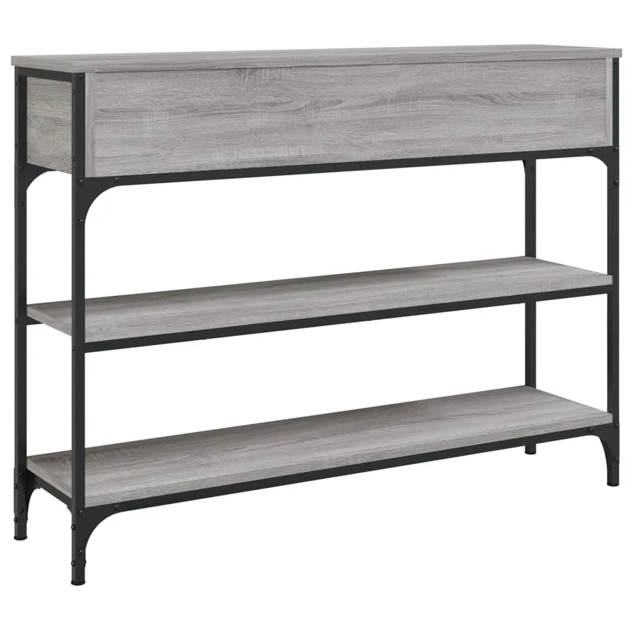 Table console sonoma gris 100x25x75 cm bois d'ingénierie - 8