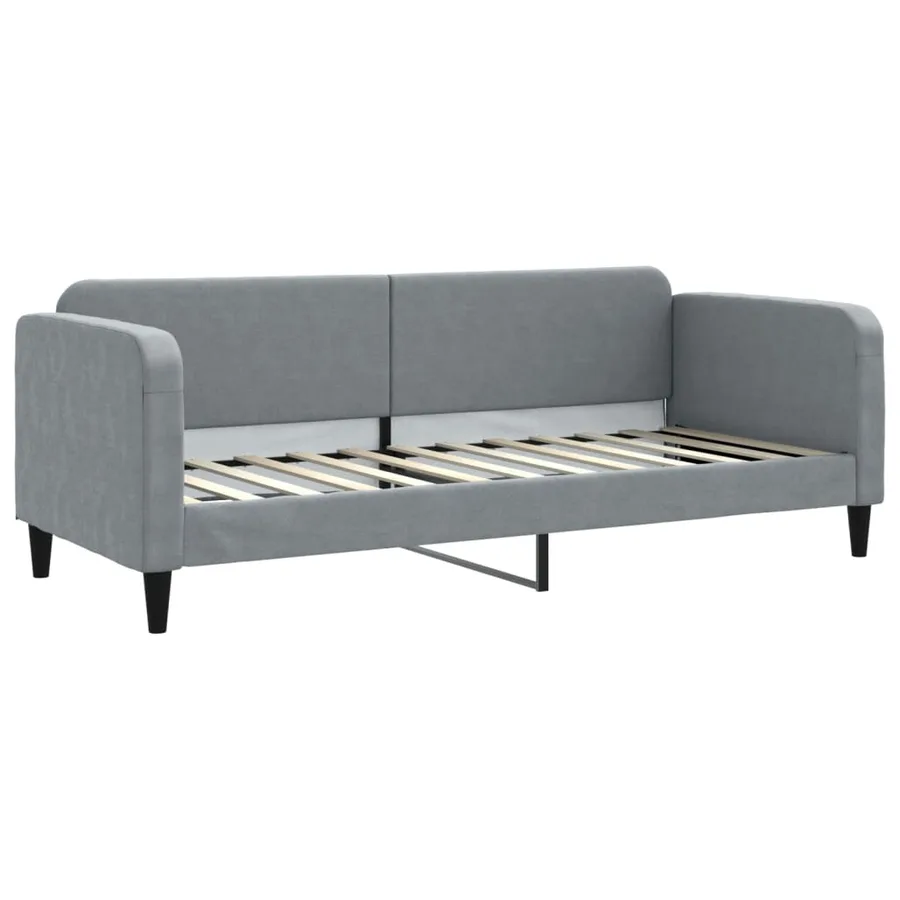 Lit de jour avec gigogne sans matelas gris clair 80x200 cm - 6