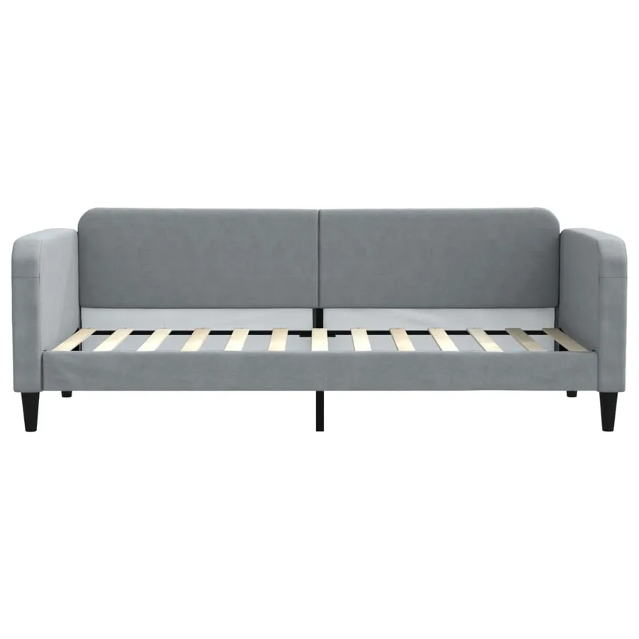 Lit de jour avec gigogne sans matelas gris clair 80x200 cm - 7