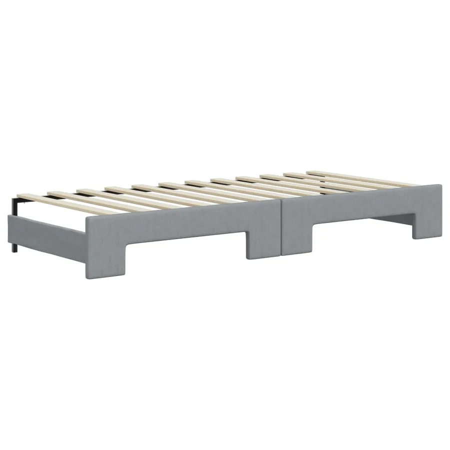 Lit de jour avec gigogne sans matelas gris clair 80x200 cm - 8