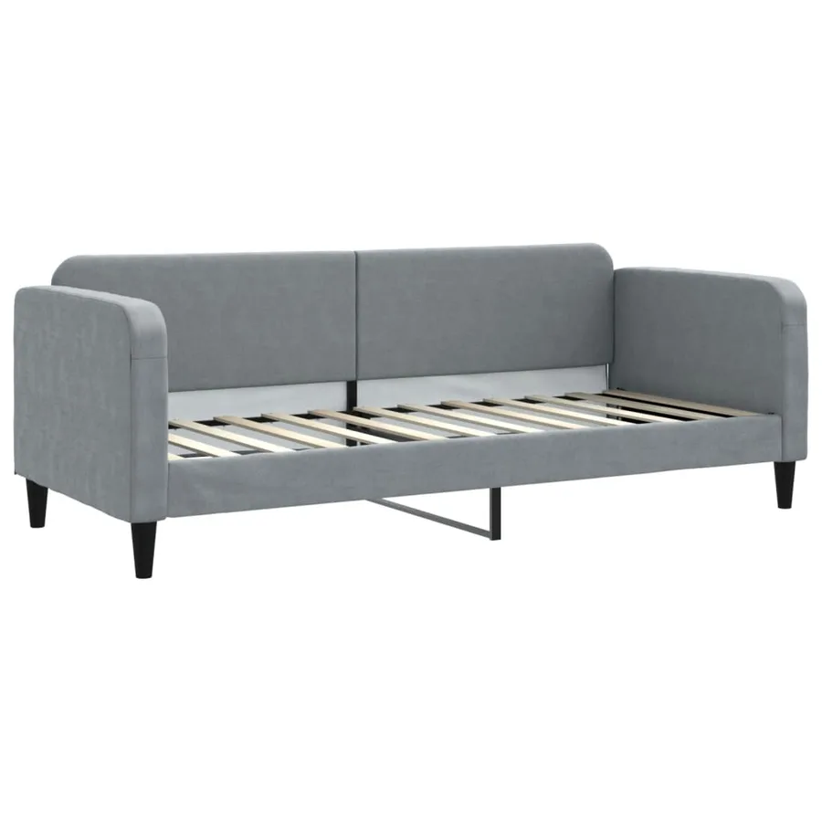 Lit de repos sans matelas gris clair 80x200 cm tissu - 2