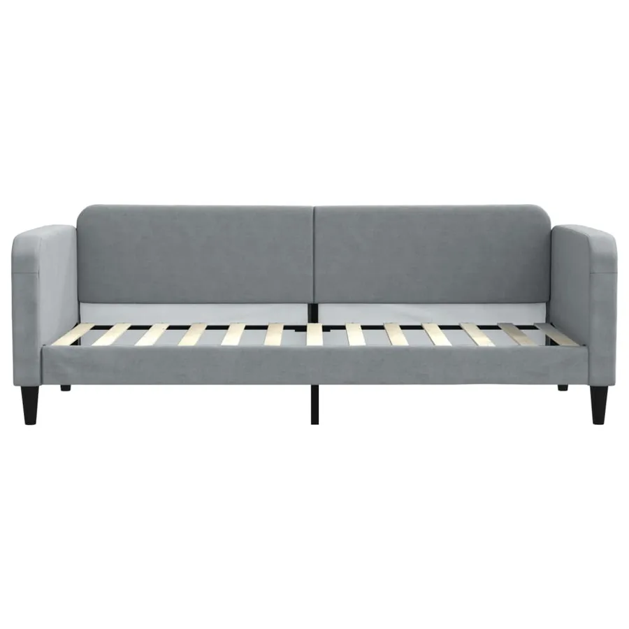 Lit de repos sans matelas gris clair 80x200 cm tissu - 3