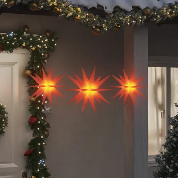 Lumières de Noël avec LED 3 pcs pliable rouge