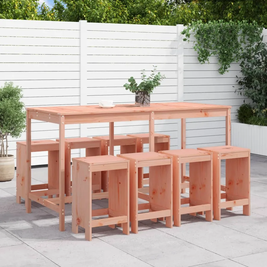 Ensemble de bar de jardin 9 pcs bois massif douglas