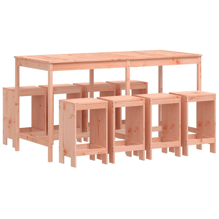 Ensemble de bar de jardin 9 pcs bois massif douglas - 2