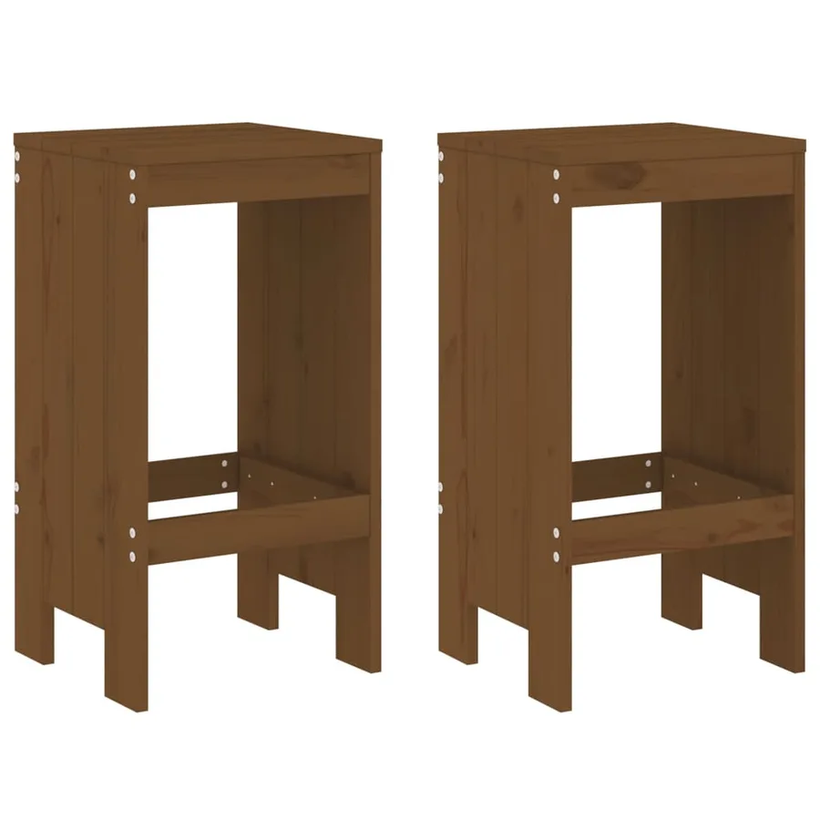 Ensemble de bar de jardin 3 pcs marron miel bois pin massif - 3