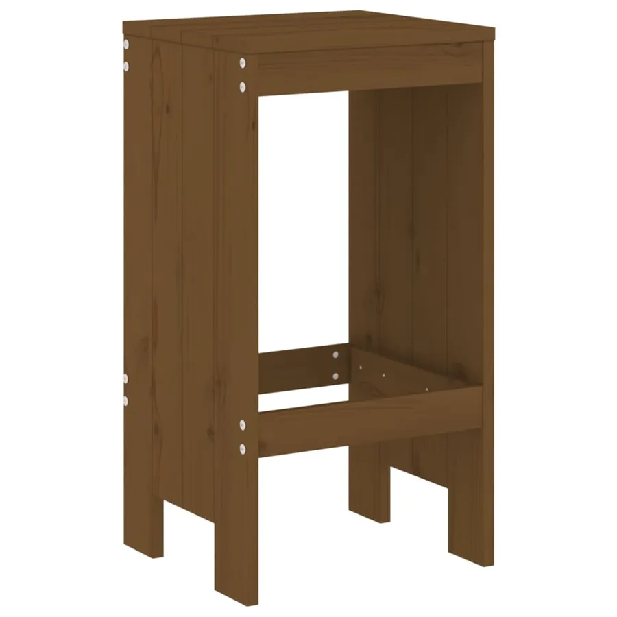 Ensemble de bar de jardin 3 pcs marron miel bois pin massif - 4