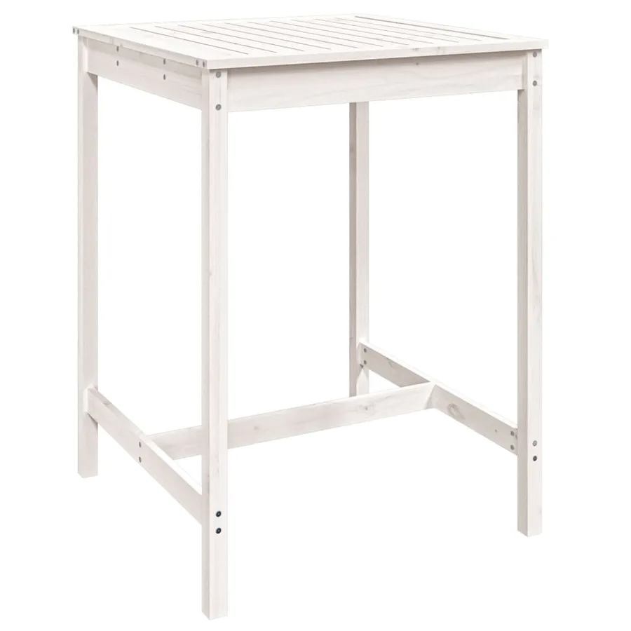 Ensemble de bar de jardin 3 pcs blanc bois de pin massif - 6