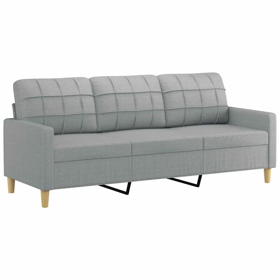 Canapé à 3 places Gris clair 180 cm Tissu - 2