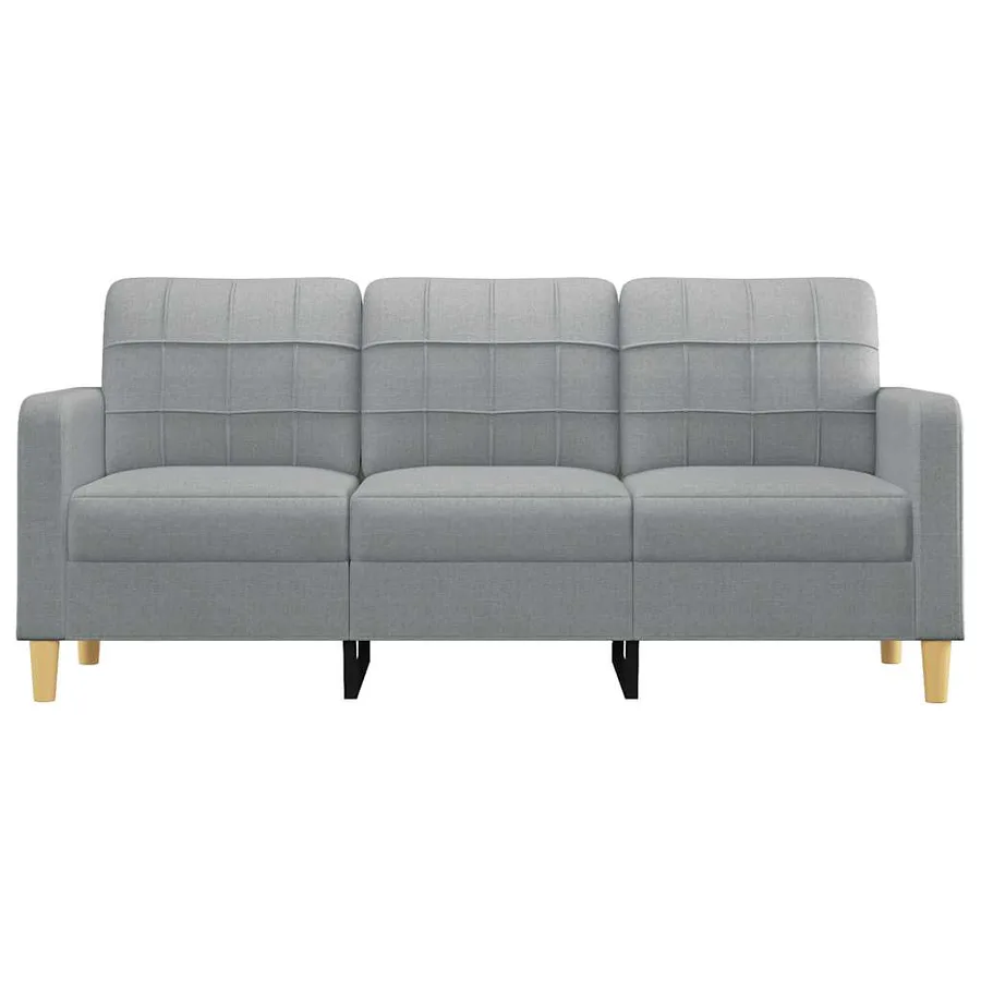 Canapé à 3 places Gris clair 180 cm Tissu - 3