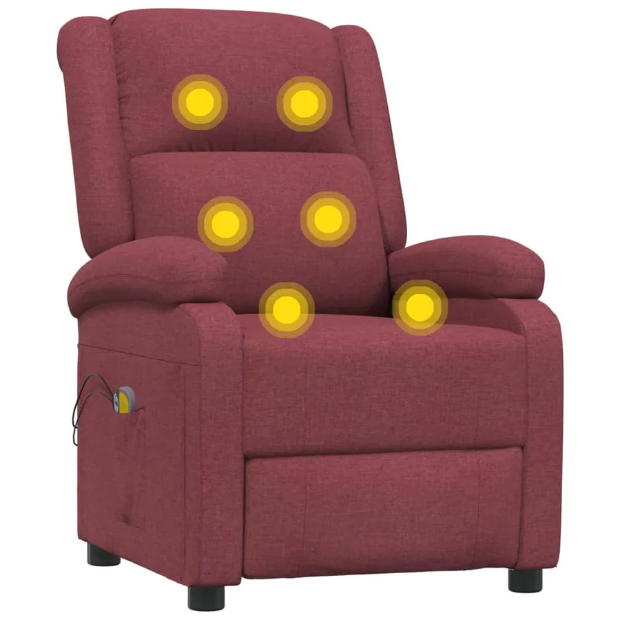 Fauteuil électrique de massage Bordeaux Tissu - 8
