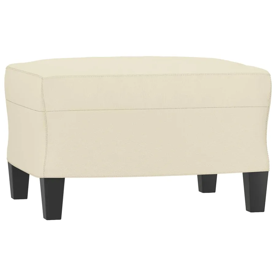 Fauteuil avec repose-pied Crème 60 cm Similicuir - 5